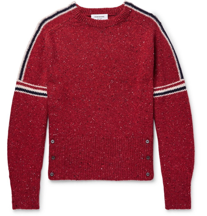 Photo: Thom Browne - Striped Wool and Mohair-Blend Sweater - Men - Red