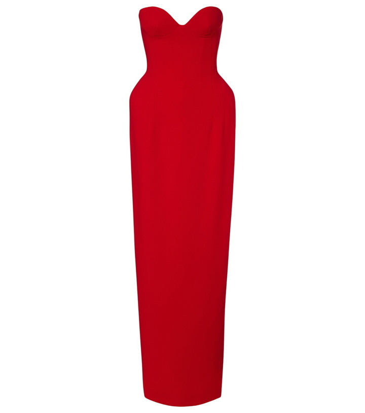 Photo: Magda Butrym Wool-blend bustier gown