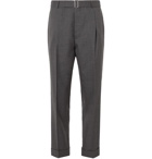 Officine Generale - Hugo Tapered Pleated Belted Wool Trousers - Gray