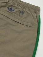 adidas Originals - Brain Dead Wide-Leg Logo-Flocked Striped Shell Track Pants - Green