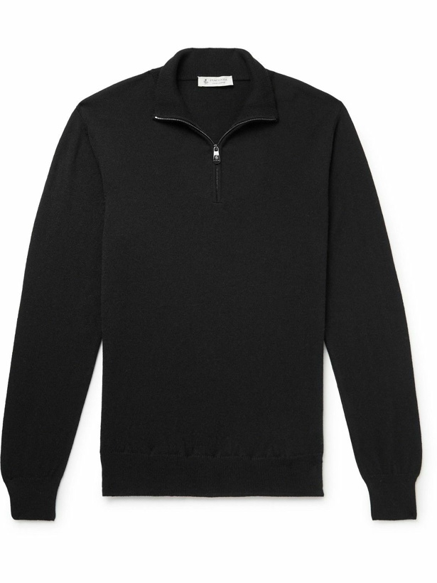 Photo: Piacenza Cashmere - Cashmere Half-Zip Sweater - Black