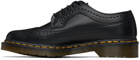 Dr. Martens Black 3989 Yellow Stitch Smooth Leather Brogues