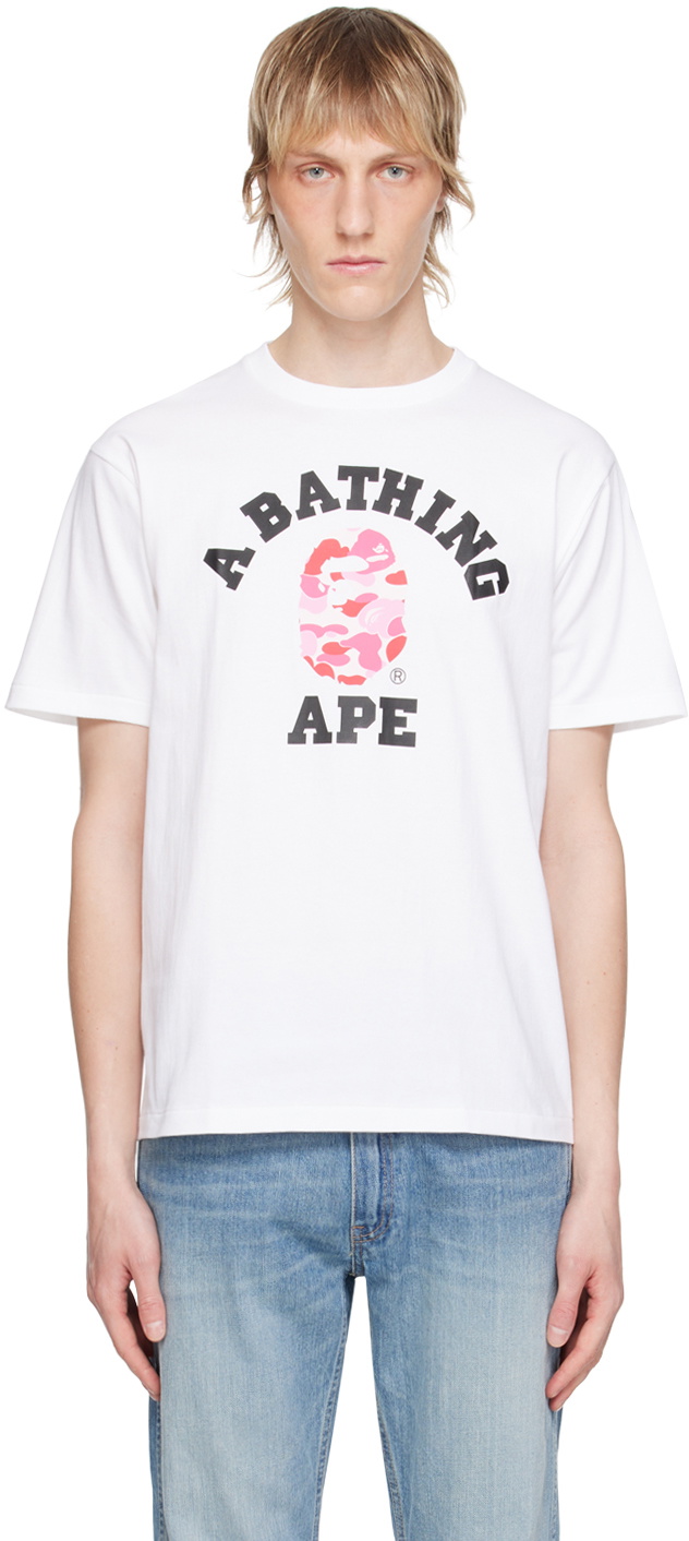BAPE White Camo College T-Shirt A Bathing Ape