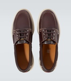 Gucci Web Stripe leather boat shoes