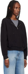MM6 Maison Margiela Black Unbrushed Cotton Sweatshirt