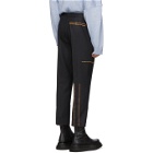 Raf Simons Black Wool Turn-Up Trousers