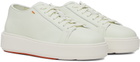 Santoni White Tumbled Sneakers