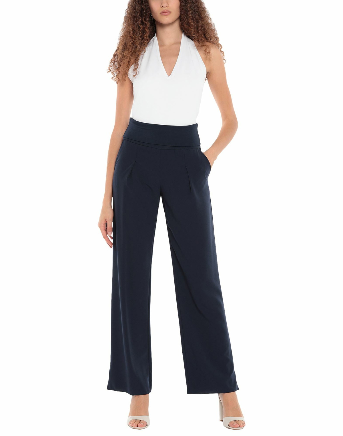 Manila Grace Womens Pants Midnight in Blue