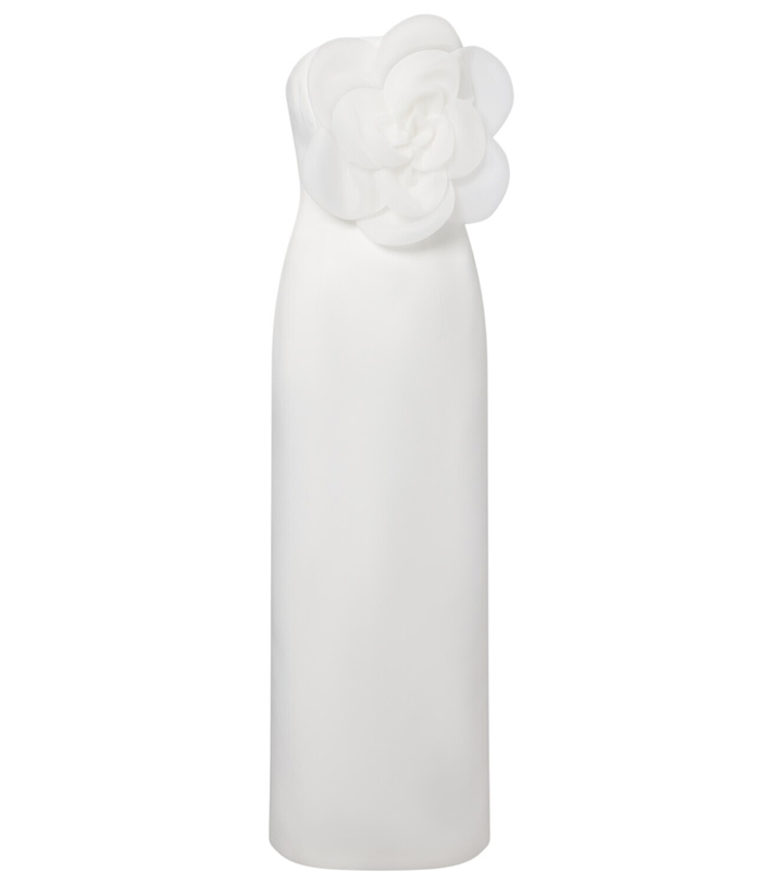 Photo: Leo Lin Floral-appliqué maxi dress