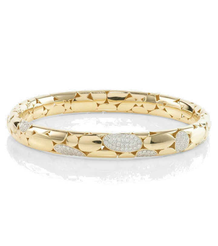 Photo: Rainbow K Stone 14kt gold bangle with diamonds