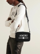 AMIRI - Leather-Trimmed Logo-Embroidered Canvas Messenger Bag