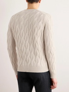 Incotex - Zanone Cable-Knit Wool Sweater - Neutrals