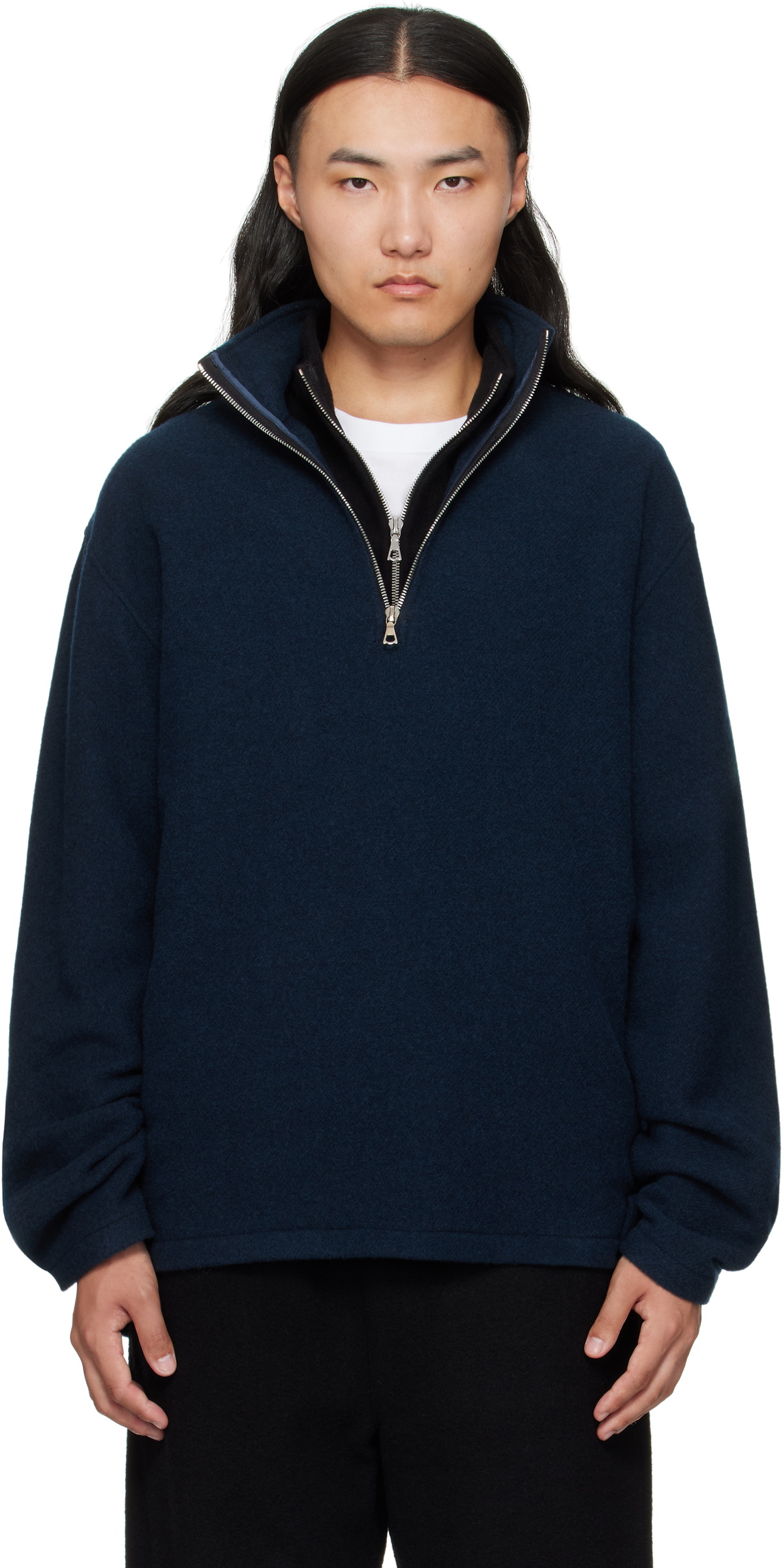 RIER half zip fleece ネイビー RIER | Fleeces