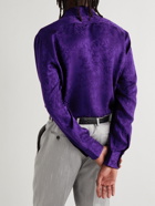 SAINT LAURENT - Yves Silk-Brocade Shirt - Purple