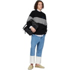 Loewe Black and Grey Stripe Anagram Sweater