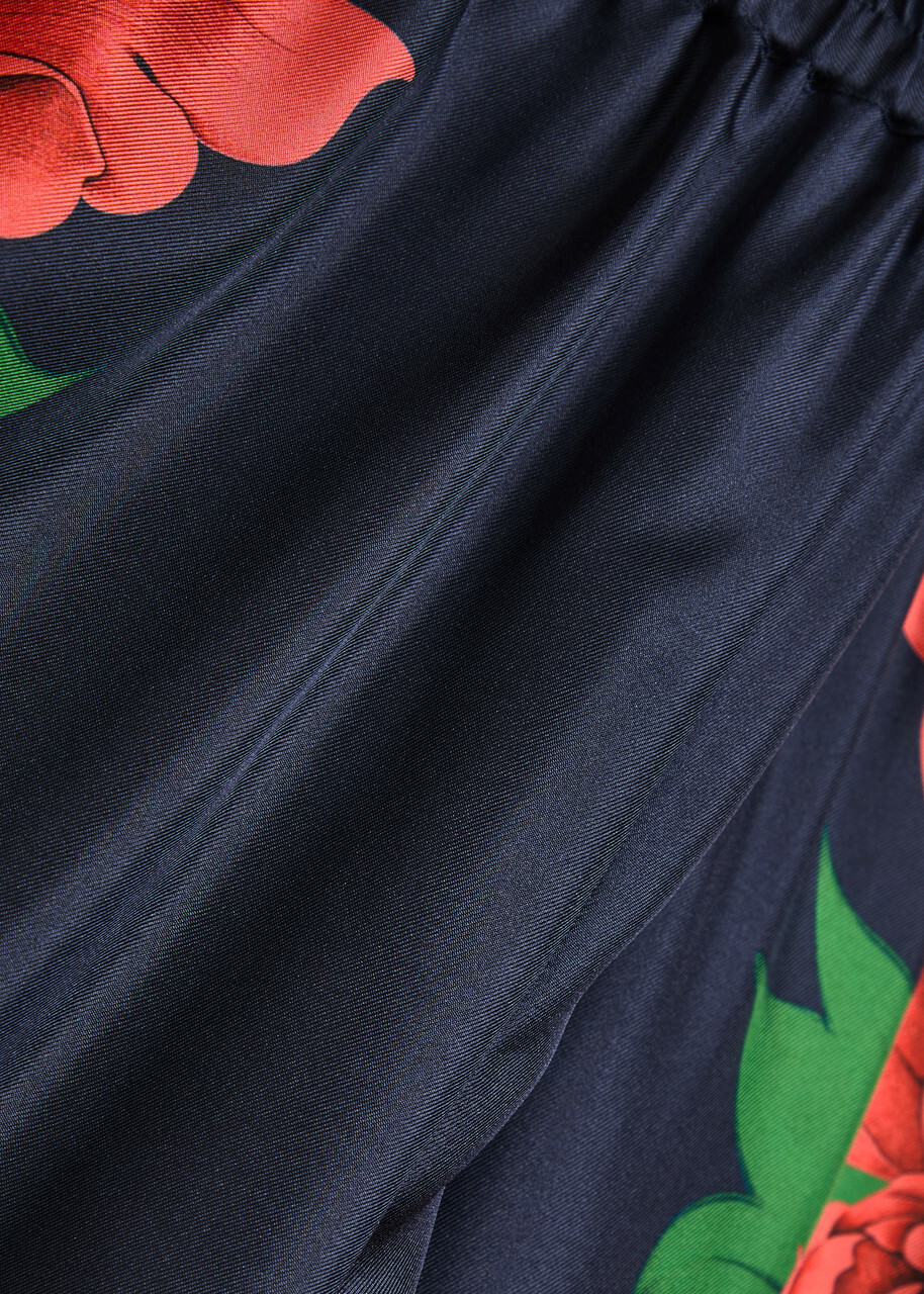 LA Double J Printed Wide-leg Silk Trousers Multicoloured
