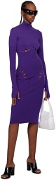 Jean Paul Gaultier Purple Openworked Midi Dress