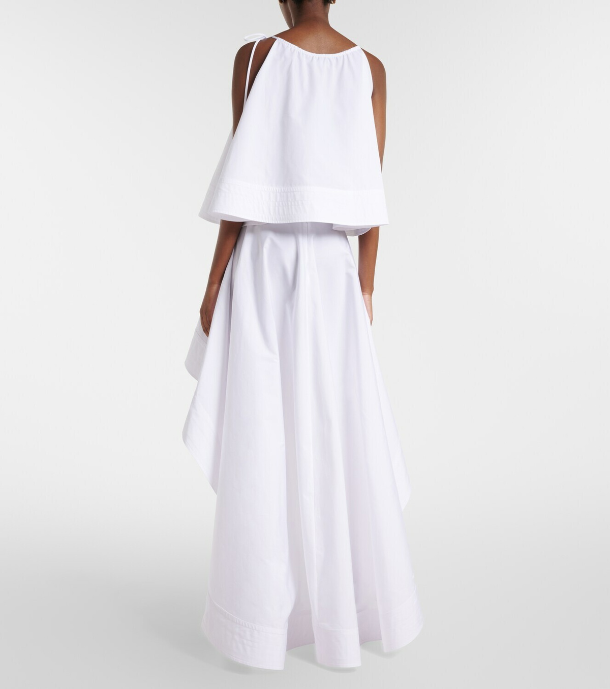 Stella McCartney Asymmetric ruffled cotton poplin miniskirt
