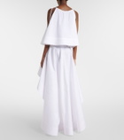 Stella McCartney Asymmetric ruffled cotton poplin miniskirt
