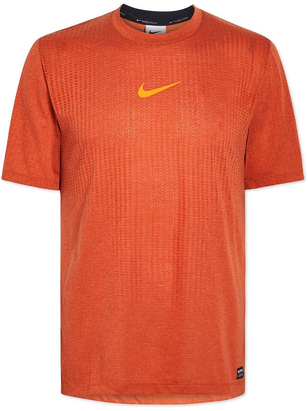 Photo: Nike Training - Pro Perforated Dri-FIT Training T-Shirt - Orange
