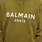 Balmain Men's Classic Paris Popover Hoody in Khaki/Off-White