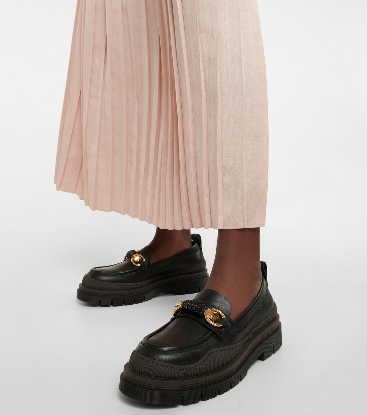 SEE BY CHLOE 厚底　Lylia ローファー See By Chloé Lylia embellished leather loafers See by Chloe