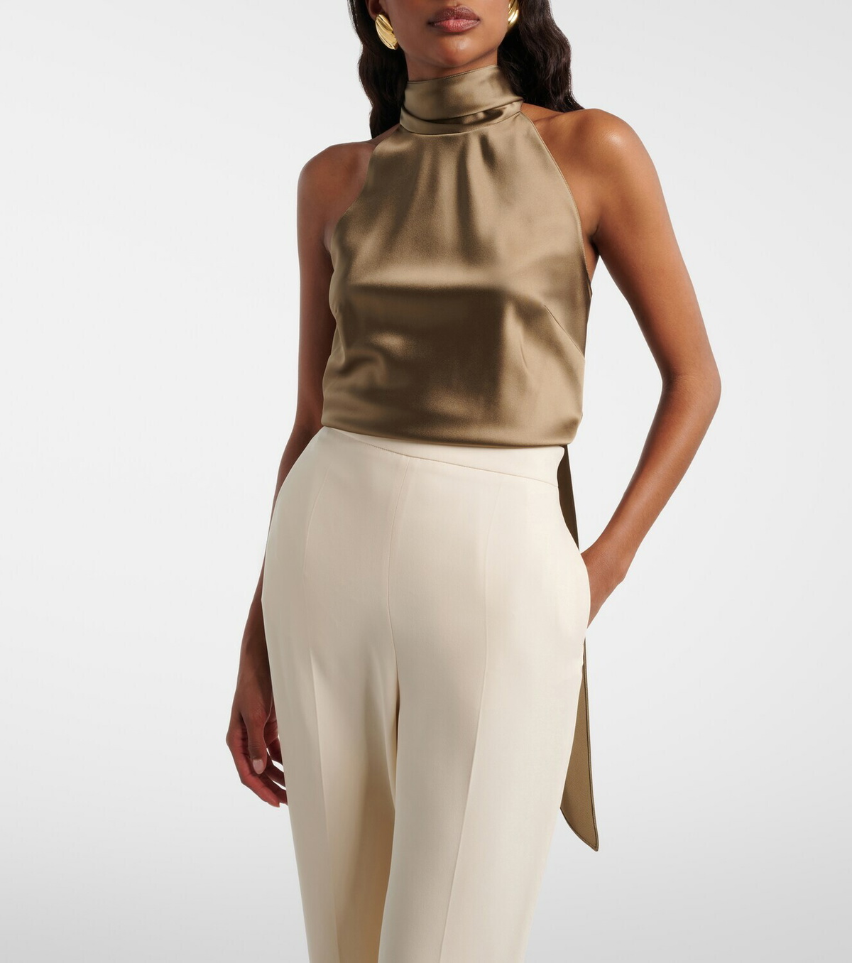 Ralph Lauren Collection Chiltons tie-neck satin top