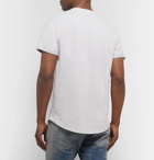 Balmain - Slim-Fit Logo-Flocked Mélange Cotton-Jersey T-Shirt - Light gray