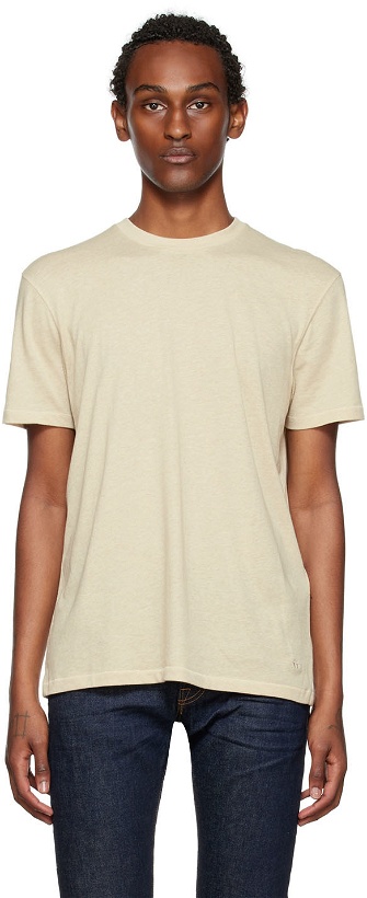Photo: TOM FORD Beige Embroidered T-Shirt