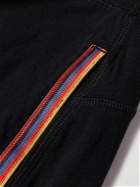 Paul Smith - Straight-Leg Grosgrain-Trimmed Cotton-Jersey Drawstring Shorts - Black