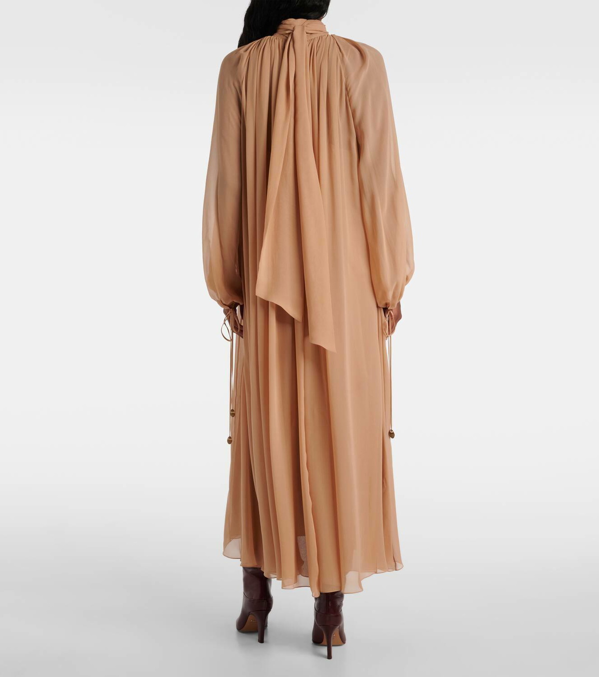 Chloé Gathered silk georgette maxi dress Chloe