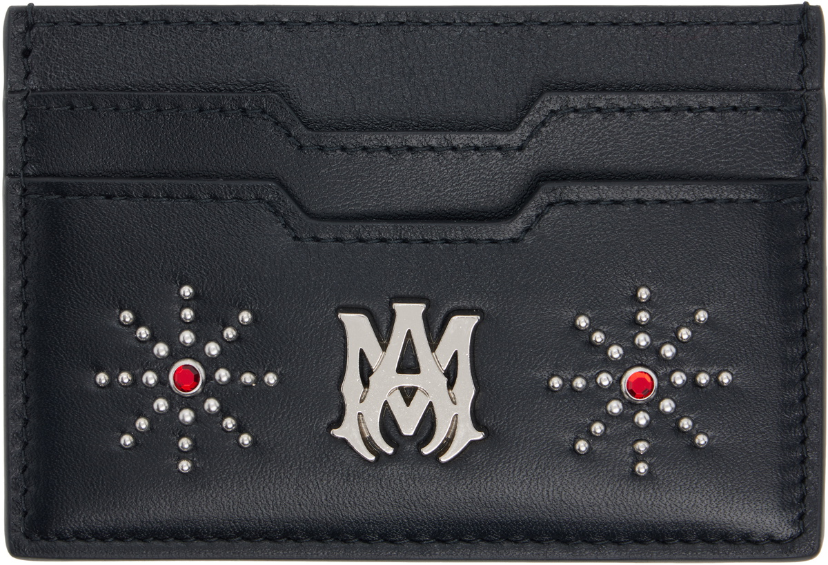 AMIRI Black 'MA' Stud Card Holder