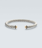 David Yurman Cable sterling silver and 14kt gold cuff bracelet with diamonds