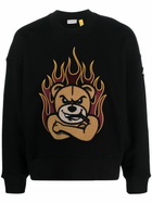 Moncler Genius Black Graphic-Print Crew-Neck Sweatshirt