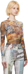 Serapis Multicolor Semi-Sheer Long Sleeve T-Shirt