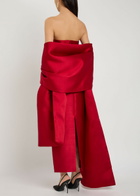 Solace London Renee Strapless Stole Faille Maxi Dress Red