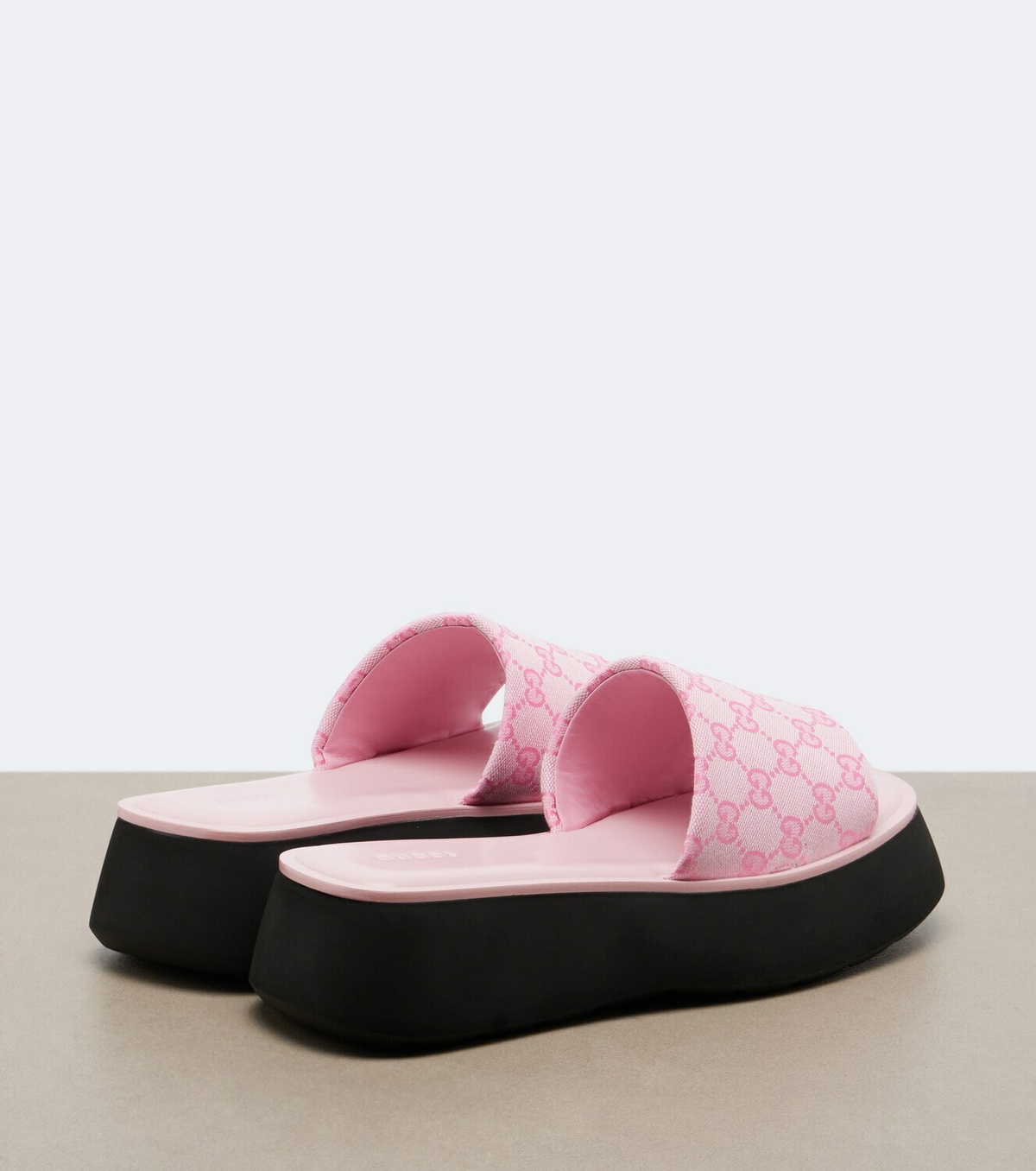 Gucci GG canvas platform slides