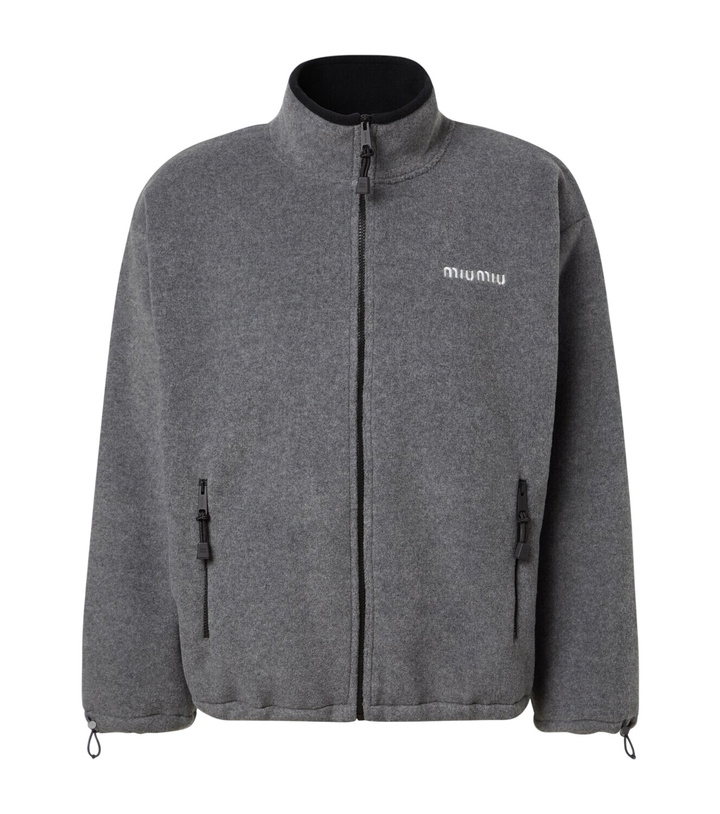 Photo: Miu Miu Logo fleece sweatshirt