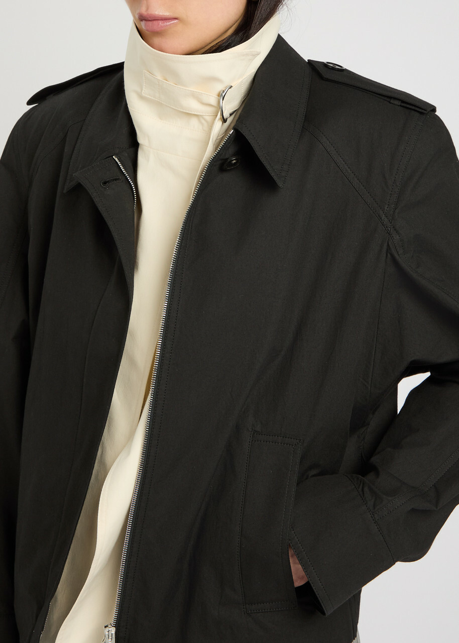 Stella Mccartney Double-layered Cotton-poplin Jacket Black
