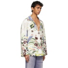 Valentino White Hemp World Arazzo Tropical Print Shirt