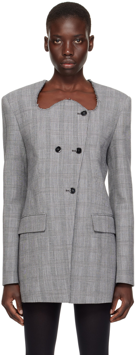 Recto Gray Glen Check Blazer Recto