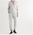 Kiton - Contrast-Tipped Cashmere Half-Zip Hoodie - Gray