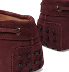 TOD'S - Gommino Suede Driving Shoes - Burgundy