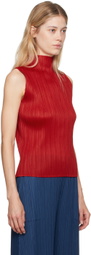 PLEATS PLEASE ISSEY MIYAKE Red New Colorful Basics 3 Tank Top