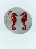 Les-Ottomans Set Of Two Seahorse Beaded Placemats