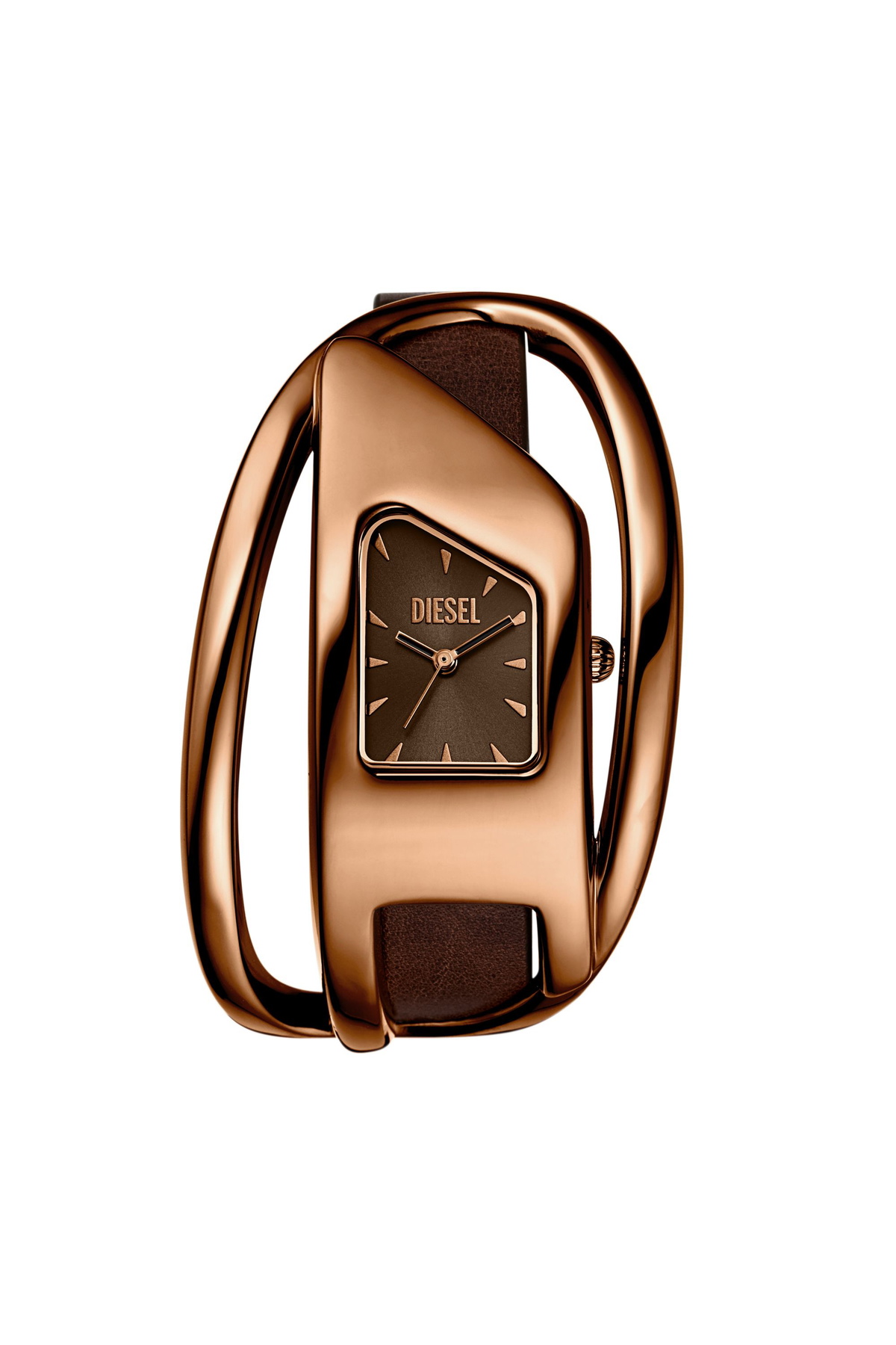Diesel Wrap-D brown leather watch - Timeframes Womens in Brown