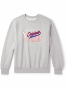 thisisneverthat - Originals Logo-Print Embroidered Cotton-Blend Jersey Sweatshirt - Gray