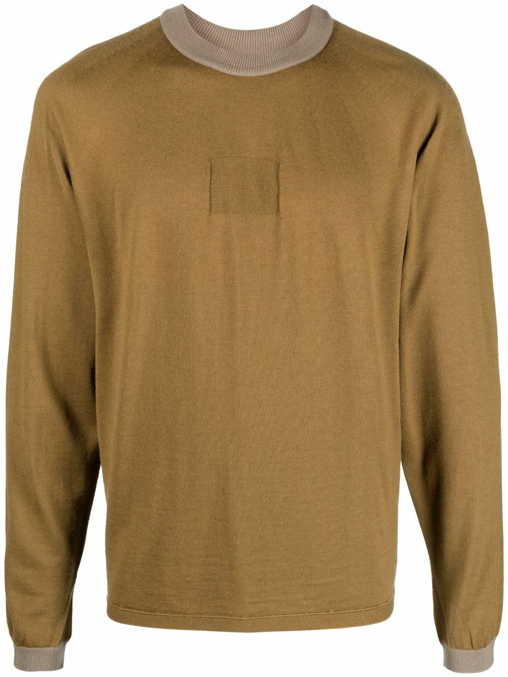 Goldwin Brown Seamless-Knit Wool Sweater Goldwin