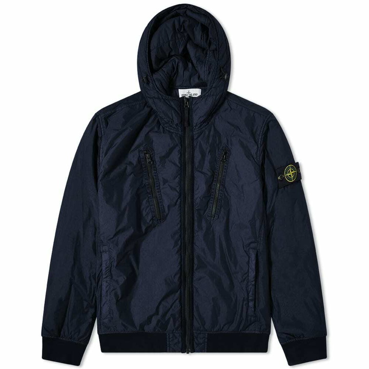 Photo: Stone Island Men's Crinkle Reps Pocket Detail Down Jacket in Navy