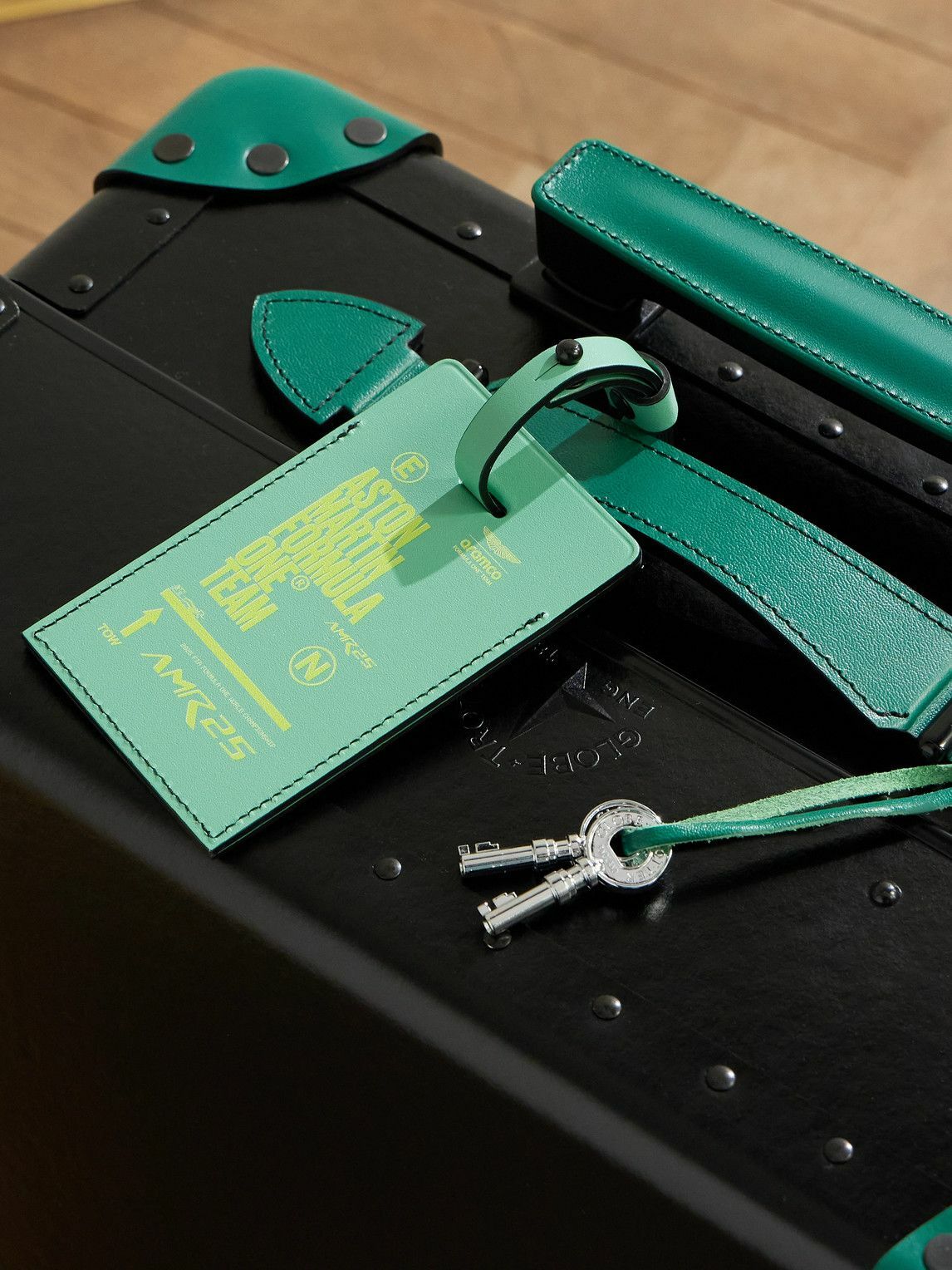 Globe-Trotter - Aston Martin F1 Limited Edition Leather-Trimmed Vulcanised Fibreboard Carry-On Suitcase